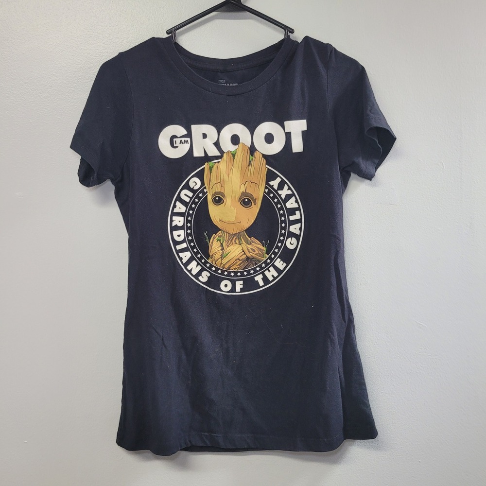 Marvel Guardians of the Galaxy Vol 2‎ Groot Black Graphic T Shirt Womens Large